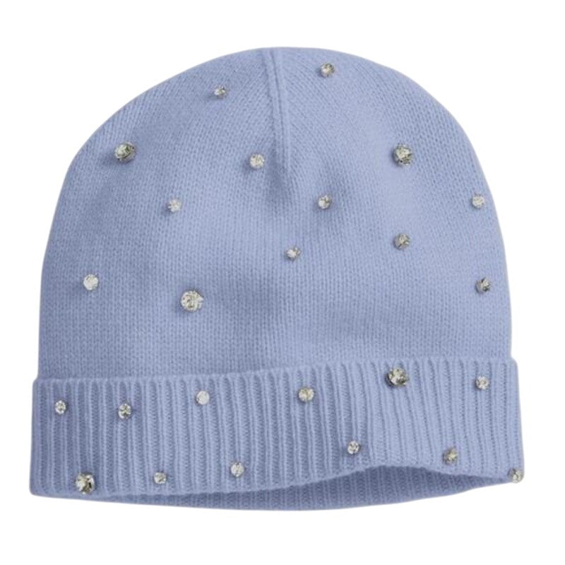 Charter Club 100% Cashmere Embellished Cuffed Beanie in Fresh Orchid Purple