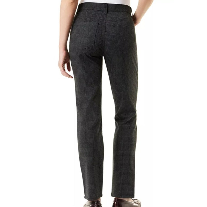 Gloria Vanderbilt Petite "Amanda" High-Rise Straight Leg Pants in Marilyn Plaid