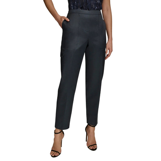 Donna Karan New York Women's Sateen Cargo Pants in Nightfall Blue