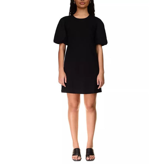 SANCTUARY Women's Dream State Puff-Sleeve Mini Dress Black, Size Large