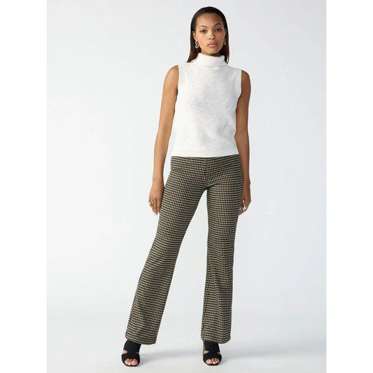 Sanctuary Filmore Flare Pants in Vanilla Mini Houndstooth