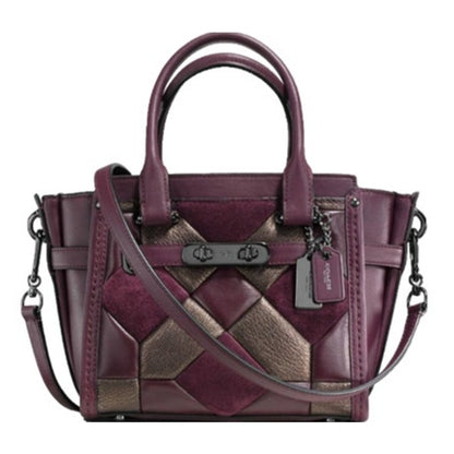 COACH SWAGGER 21 Canyon Quilt Carryall 55511 Oxblood Leather NWT $450