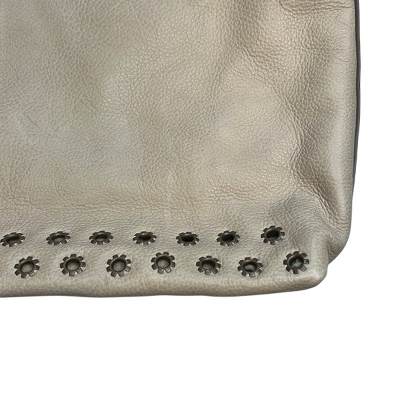 FRYE Light Tan Beige Pebbled Leather Hobo Bag, Flower Eyelet Details, NWT!
