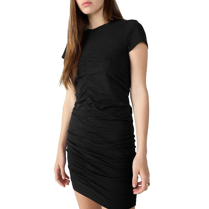 Sanctuary Ladies Ruched T Shirt Dress In Black