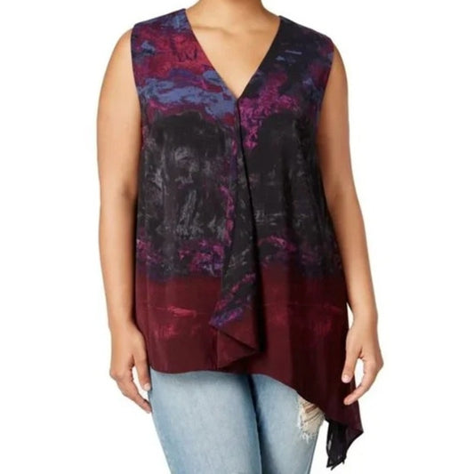 RACHEL ROY Women's Plus Sleeveless Layer Mulberry Tank, 2X