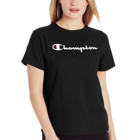 Champion Women's Classic Logo T-Shirt in Black