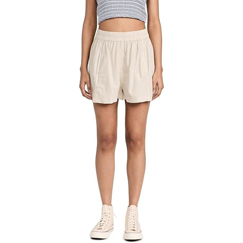 Free People Women's Get Free Poplin Tan Pull On Shorts