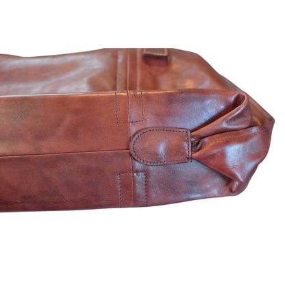 OLD TREND Women's Genuine Leather "Forest Island" Carryall Bag in Rusty Red