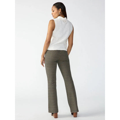 Sanctuary Filmore Flare Pants in Vanilla Mini Houndstooth