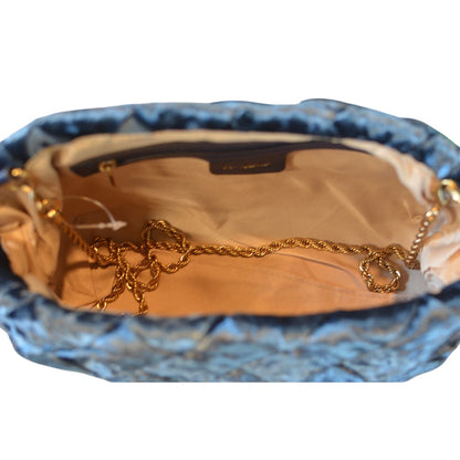 Sam Edelman "Brit" Frame Velvet Clutch in Jewel Blue