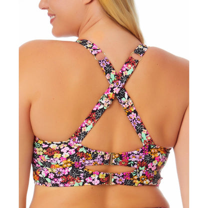 Salt + Cove Trendy Plus Size Ditsy-Print Underwire Bikini Top