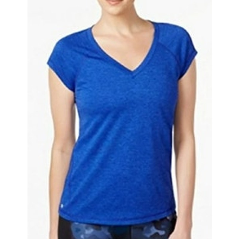 Ideology Heather Royal Blue V-Neck Athletic Tee Shirt, Size Small, NWT!!