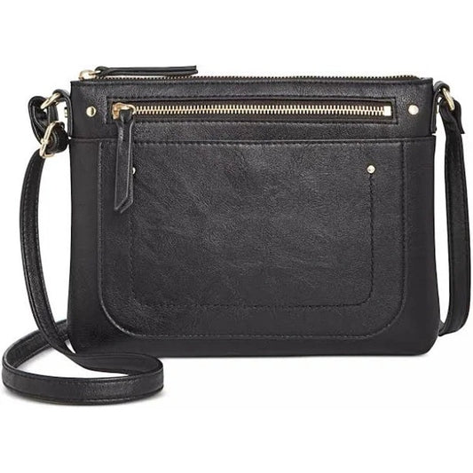 INC International Concepts "Riverton East to West" Crossbody Bag in Black & Gold