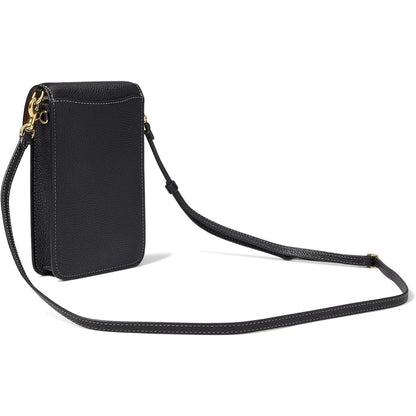 COACH Women's Polished Pebbled Leather Mini Crossbody Bag in Black