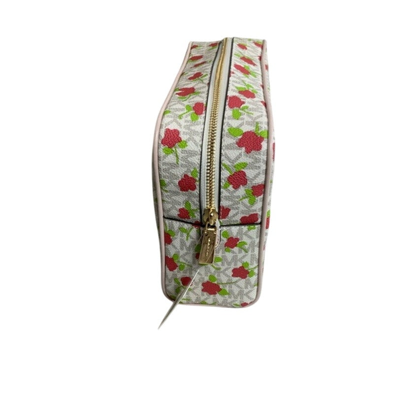 Michael Kors Jet Set Charm Large Zip Travel Pouch Multi Rose, Vanilla