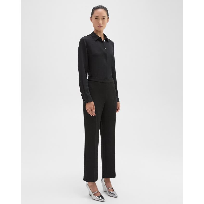 THEORY Treeca 4K Pull-On Pant in Double-Knit Jersey Black