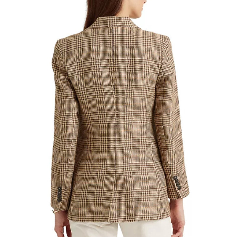 Ralph Lauren Women’s Brown Tan Houndstooth Blazer