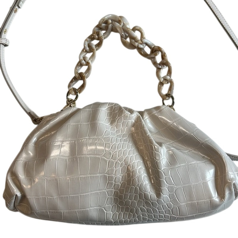 I.N.C. International Concepts KJ Croc Embossed Clutch in Bone