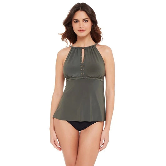 Magicsuit Women's Swimwear Riveted Donna Soft Cup Adjustable Strap Tankini Top