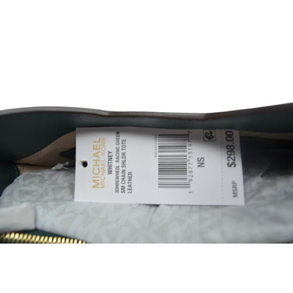 Michael Kors Whitney Chain Shoulder Tote Racing Green Gold Latch NWT! $298