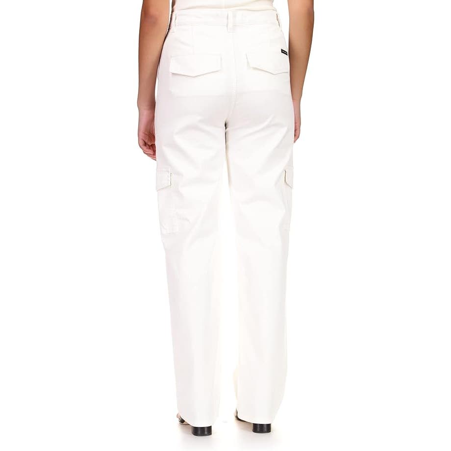 Sanctuary Flashback Cargo Pants In Cream, Size 26