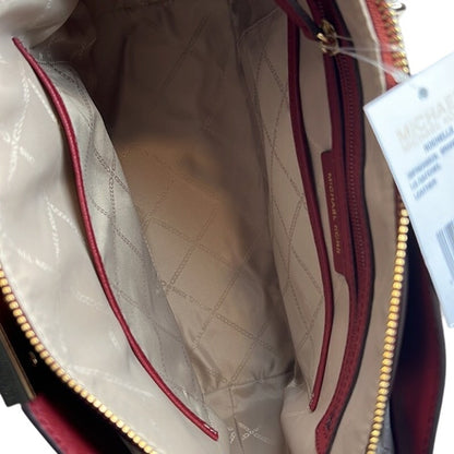 Michael Kors “Rochelle” Deep Wine Red Saffiano Leather Shoulder Bag, NWT