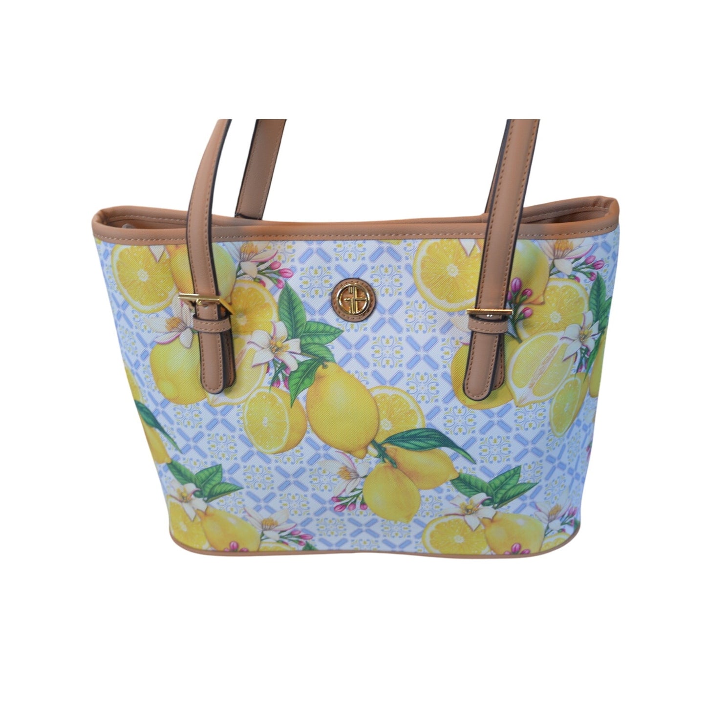 Giani Bernini Women's Lemon Print Saffiano Tote in Yellow Lemon Print