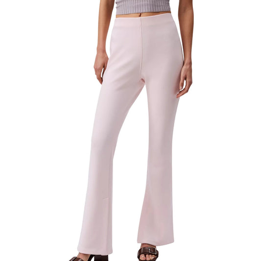 Calvin Klein Women's Tailored Knit Pull-On Flare Leg Pants in Pearl Pink