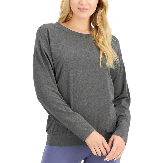 Alfani Ladies Charcoal Gray Heather Pajama Top