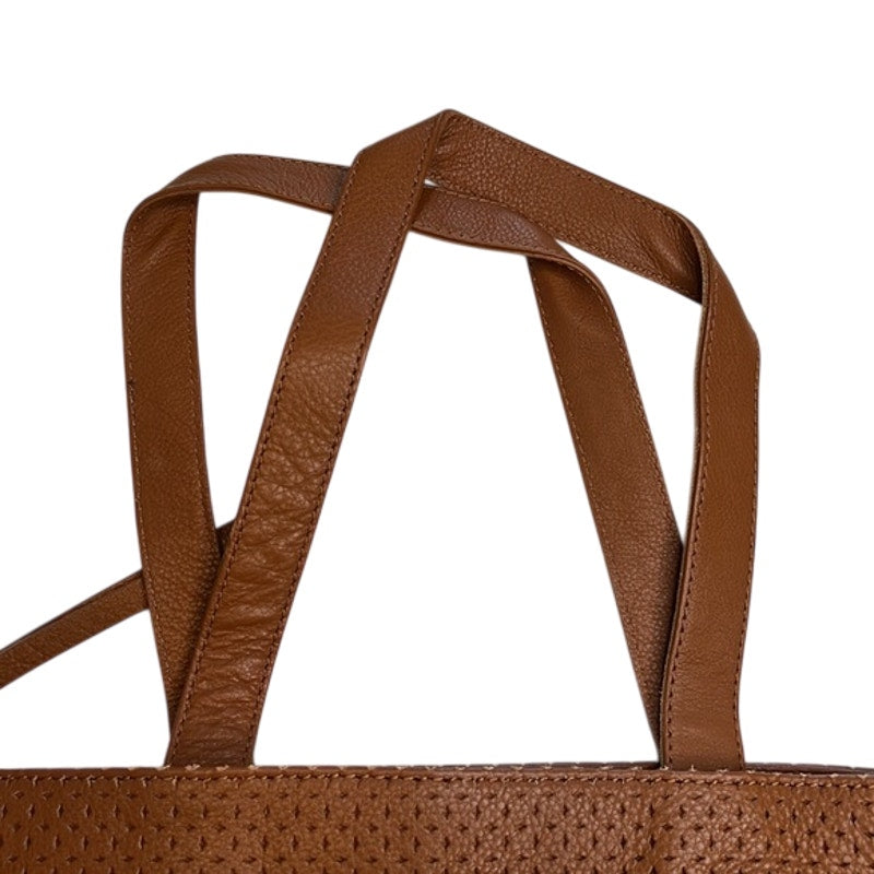 FRYE Cognac Brown Leather Tote Bag w/ Removable Strap, Double Handles, NWT!