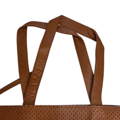 FRYE Cognac Brown Leather Tote Bag w/ Removable Strap, Double Handles, NWT!