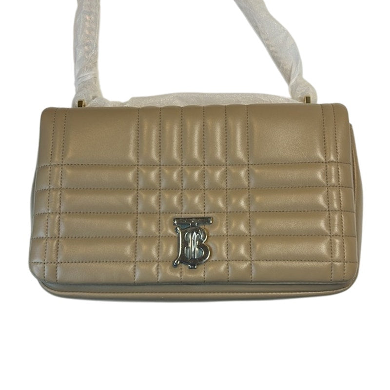 Burberry Small Lola Quilted Leather Shoulder Bag In Oat Beige Leather