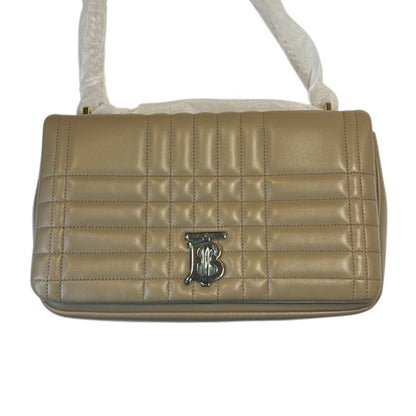 Burberry Small Lola Quilted Leather Shoulder Bag In Oat Beige Leather