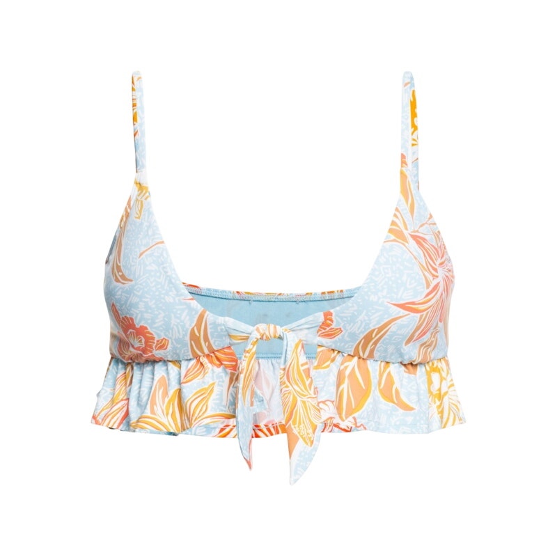 Roxy Island in the Sun Blue & Orange Knot Bikini Top