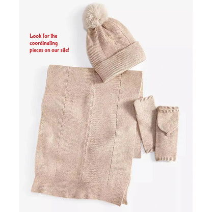 On 34th Women's Solid Multi-Stitch Scarf in Beige