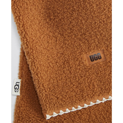 UGG® Women's Scalloped UGG Fluff Scarf in Chestnut