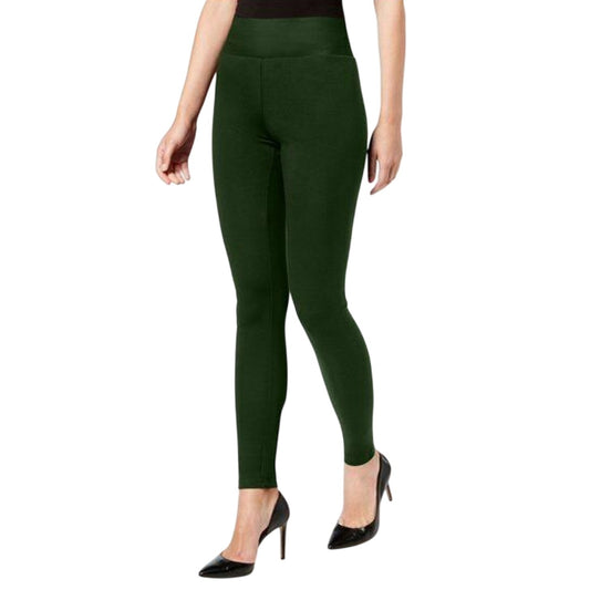 INC International Concepts Women's High-Waist Knit Leggings in Hunter Green