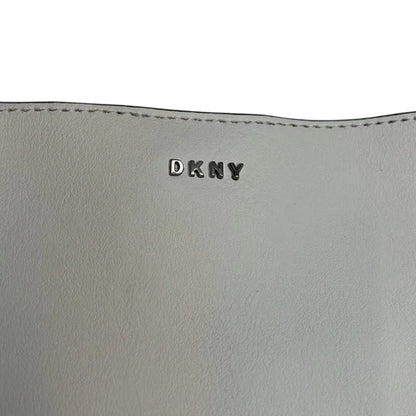 DKNY Farrah Leather Bucket Bag, White & Black Dual Tone Snap Closure Bag