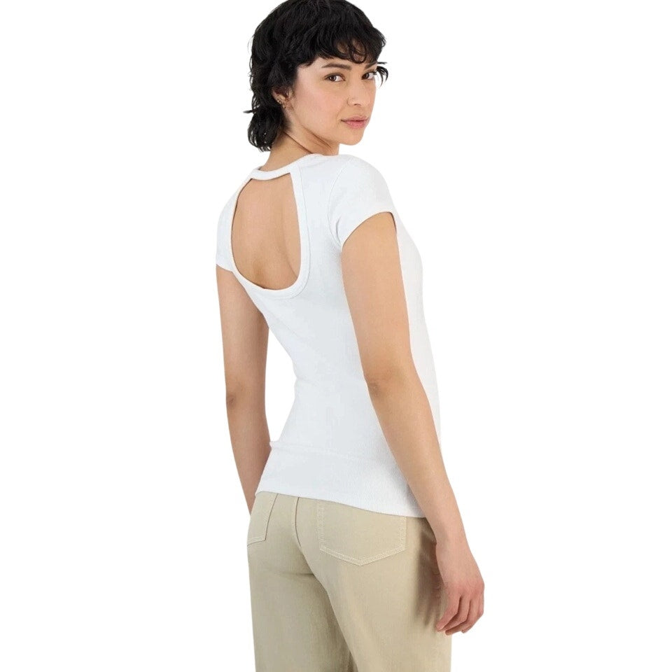Hugo BOSS Orange Women's Esima Back Cutout Top in White