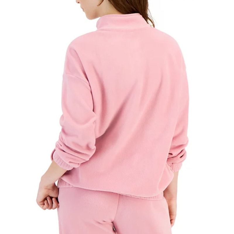 Rebellious One Juniors Daisy Polar Fleece Pullover in Pink Orchid Smoke, Small