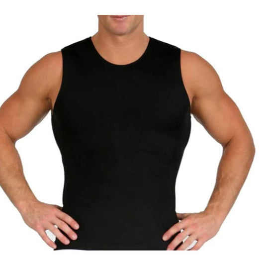 InstaSlim Pro Men's Black Sleeveless Compression Muscle Tank, Size XL