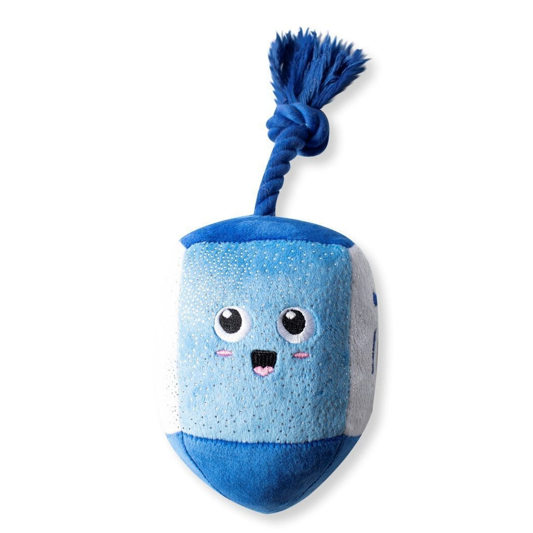 Fringe "Go for a Spin" Holiday Hanukkah Blue Dreidel Dog Chew Toy