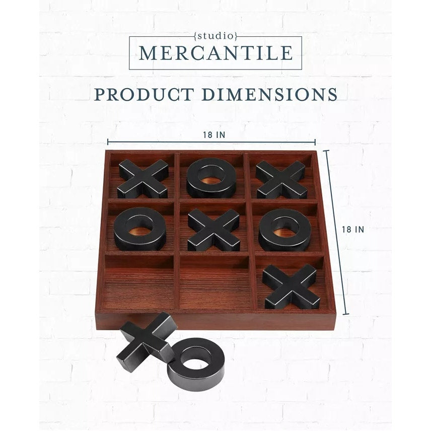 Studio Mercantile Premium Solid Wood Tic Tac Toe Board Game