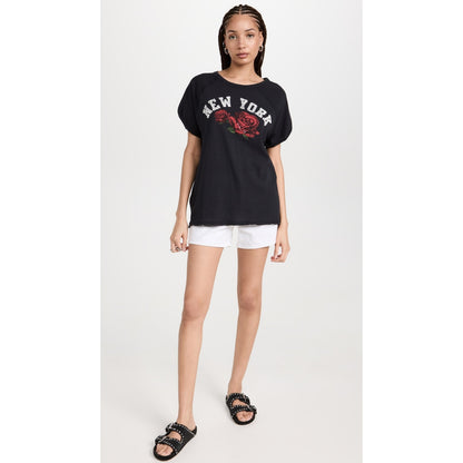 Free People Women's New York State Tee In Black & Red Rose