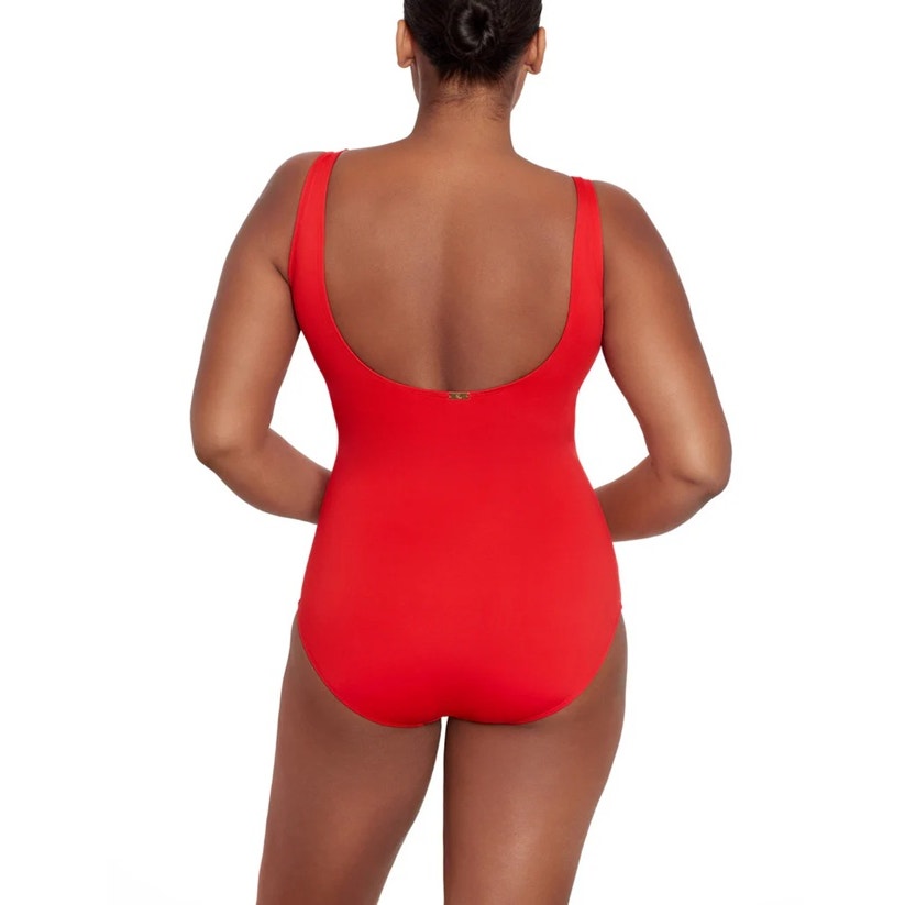 Lauren Ralph Lauren Women's Ruffle One Piece Swimsuit In Red