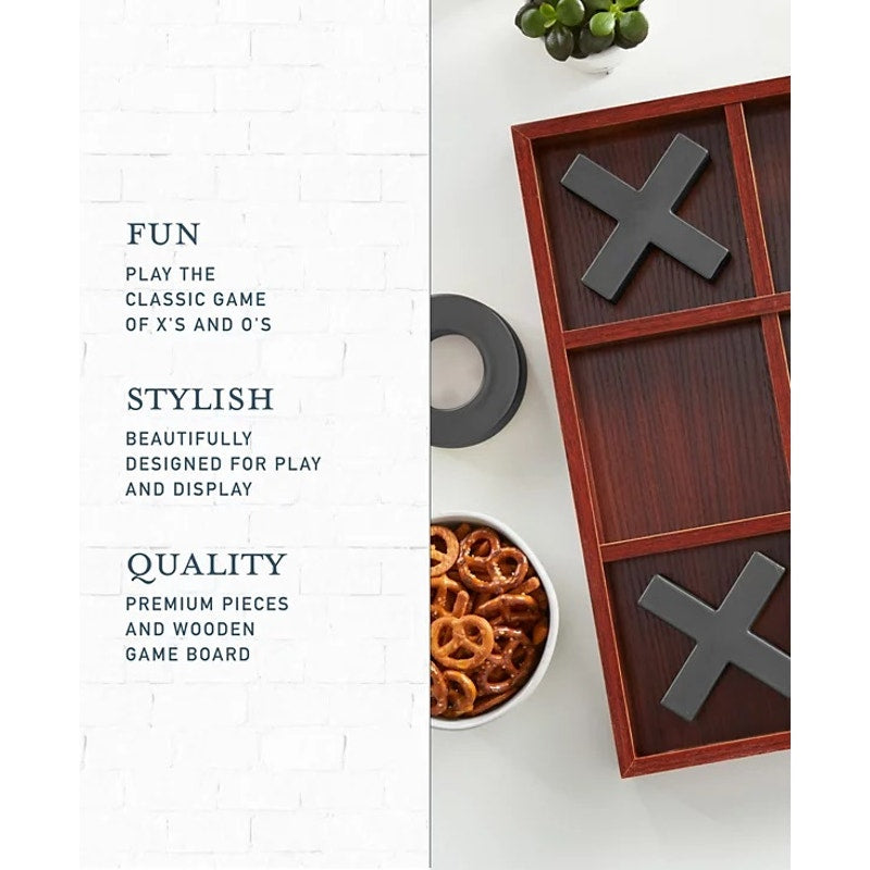 Studio Mercantile Premium Solid Wood Tic Tac Toe Board Game