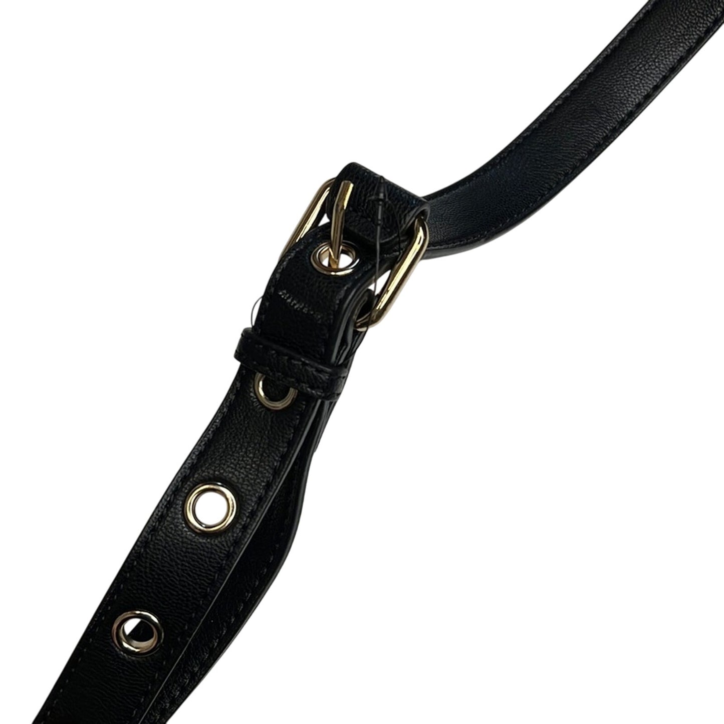 Nine West Black Leather Floral “Evelina” Saddle Bag, Gold Eyelet Details, NWT!