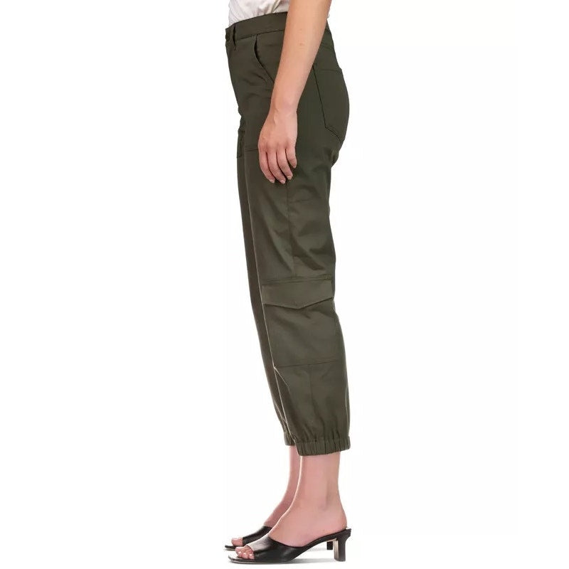 Sanctuary Women's Brooklyn High Rise Cropped Cargo Pants In Dark Green