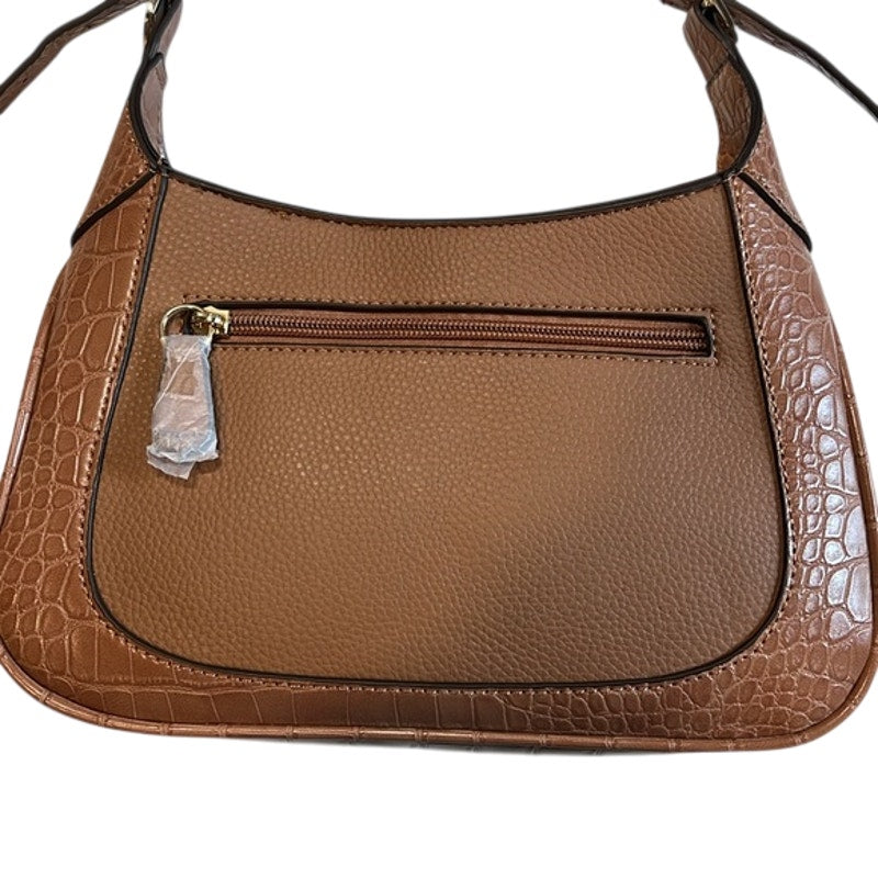 GIANI BERNINI Croc-Embossed Pebble Crossbody In Caramel