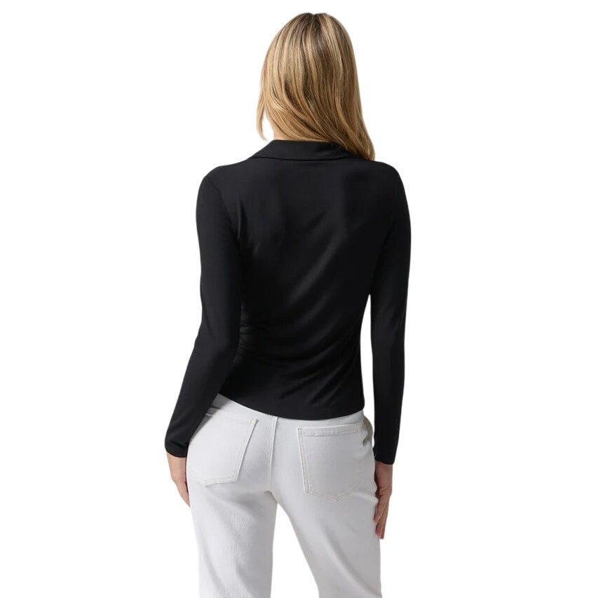 Sanctuary Women's "Dreamgirl" Knit Button Up Top in Black